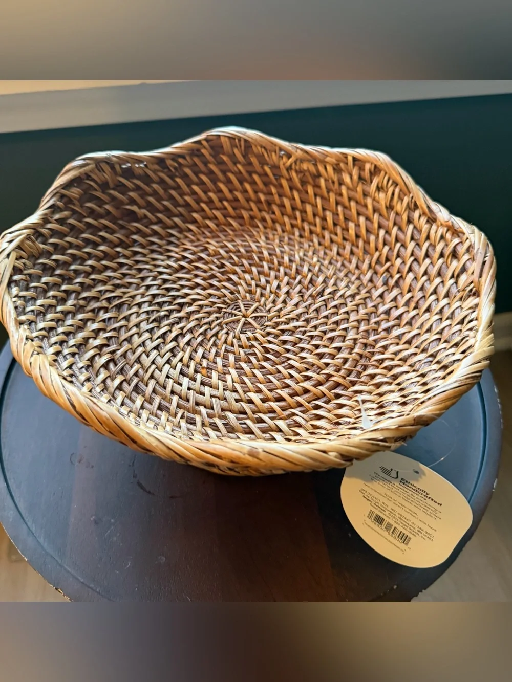 Threshold Rattan Fruit Bowl - Dark Walnut Tones
